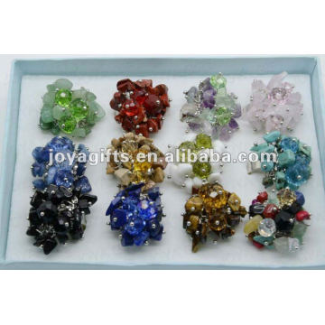 Fashion Natural chip stone wrap rings